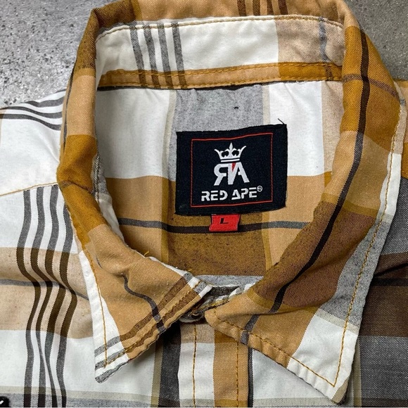 Red Ape MCMXXXIII Affliction Style Short Sleeve Shirt Y2K Cyber Grunge - Picture 5 of 11